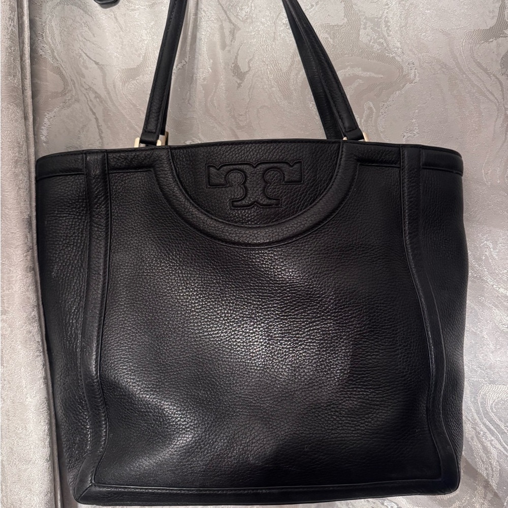 Tory Burch Black Leather Tote Bag - Picture 3 of 11